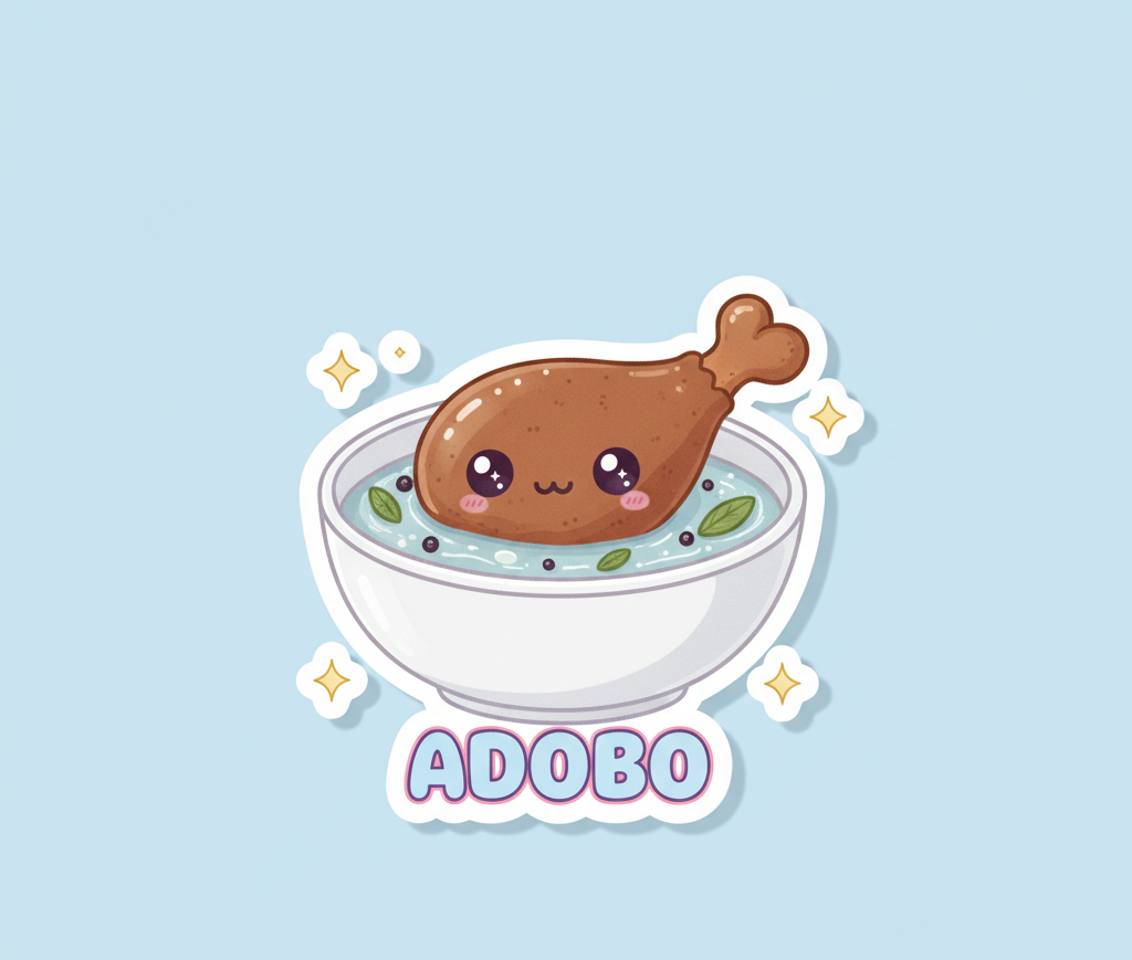 Adobo Sticker - Cute Filipino Chicken Dish Kawaii