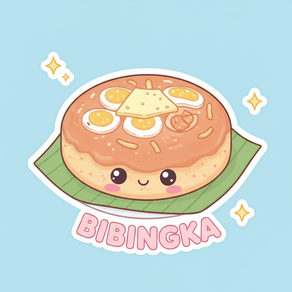 Bibingka Sticker - Cute Filipino Rice Cake Kawaii