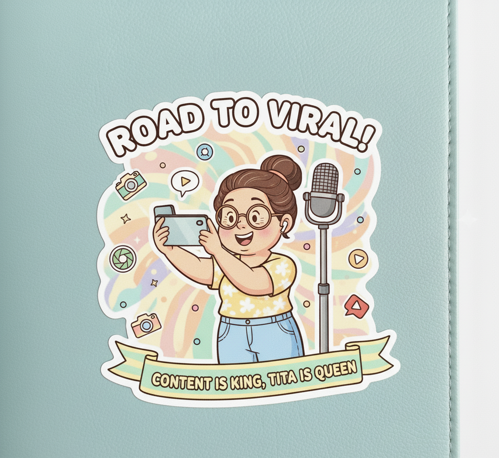 Road to Viral Sticker - Content is King Tita is Queen