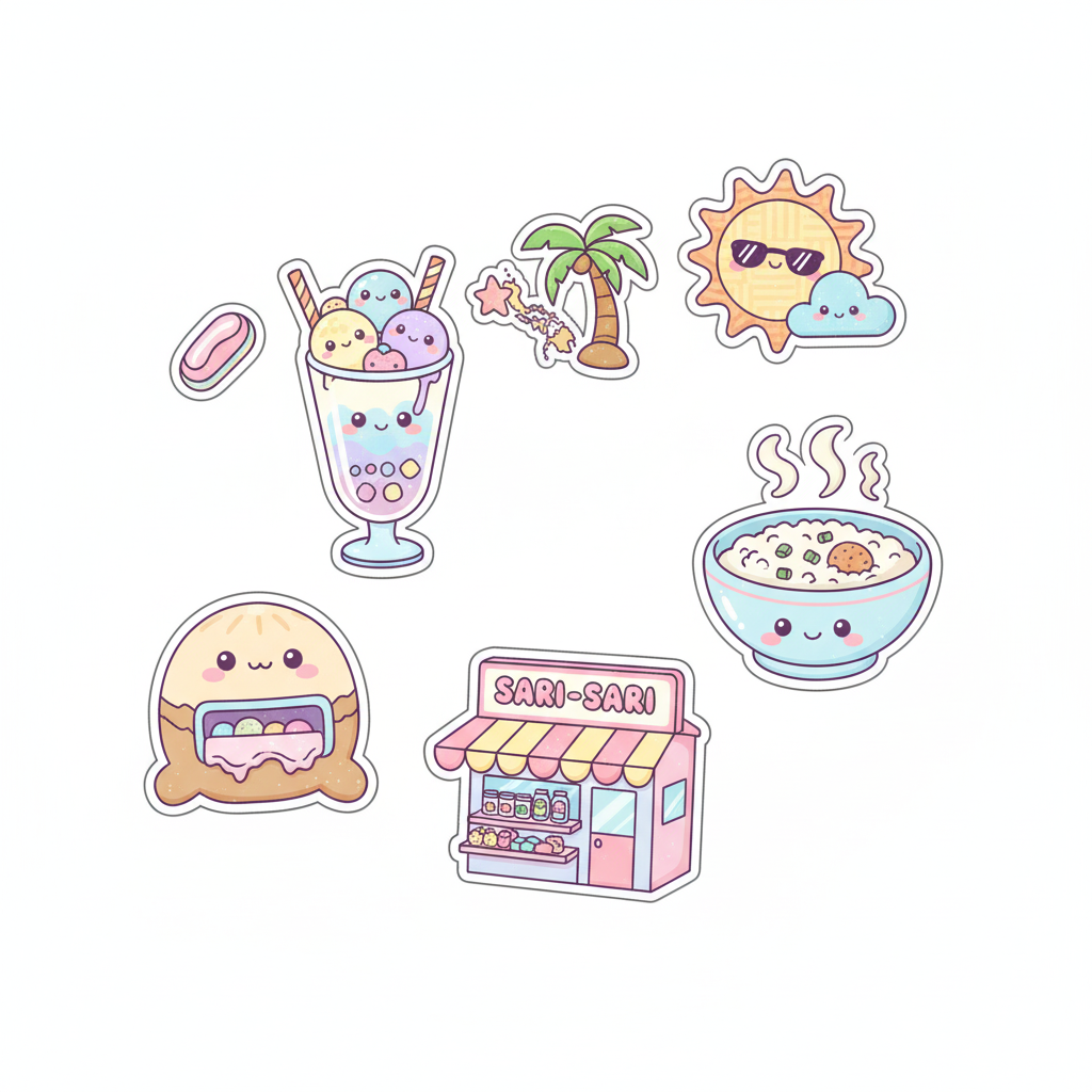 Filipino Vibes Sticker Sheet - Kawaii Bundle