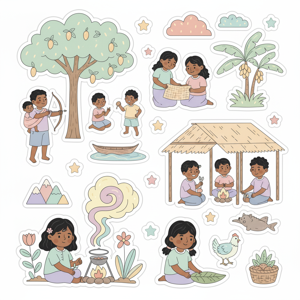Aeta People Sticker Sheet - Indigenous Filipino Culture
