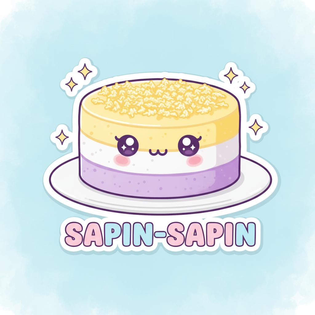 Sapin-Sapin Sticker - Filipino Layered Dessert Kawaii