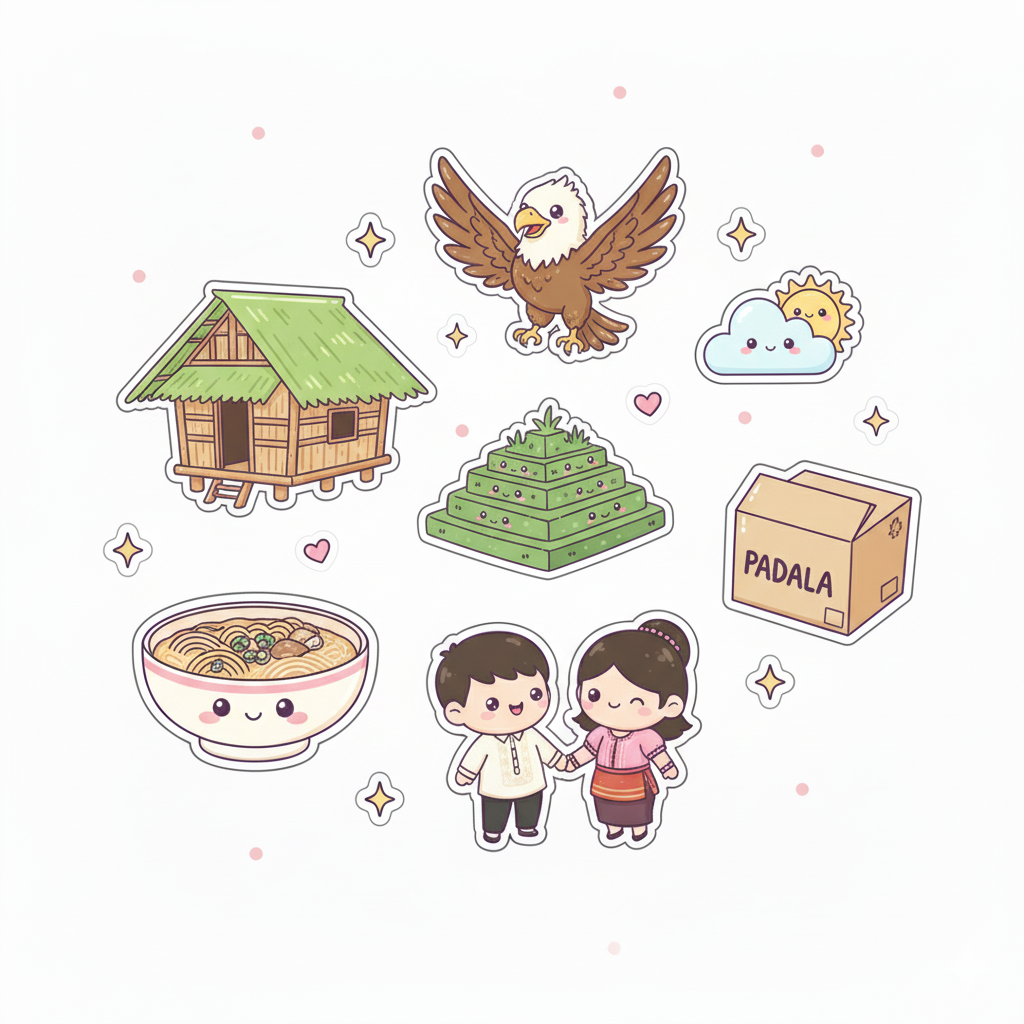 Filipino Heritage Sticker Sheet - Cultural Icons Bundle