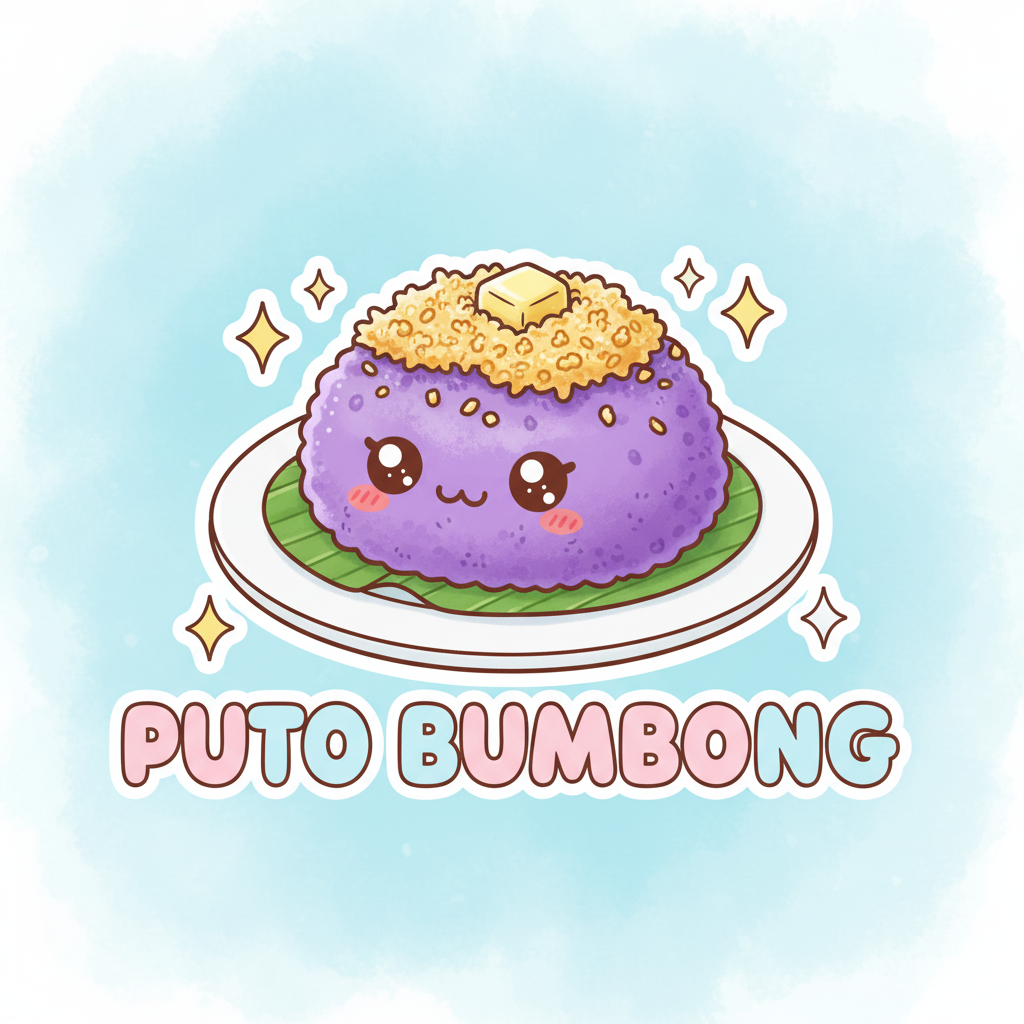 Puto Bumbong Sticker - Filipino Christmas Delicacy Kawaii