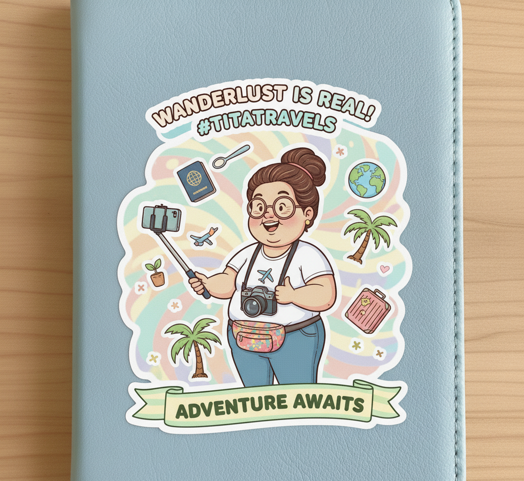 Wanderlust Is Real Sticker - #TitaTravels Adventure Awaits